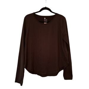 all in motion Women's Long Sleeve Crew Neck Active Pullover Tee Size L Black